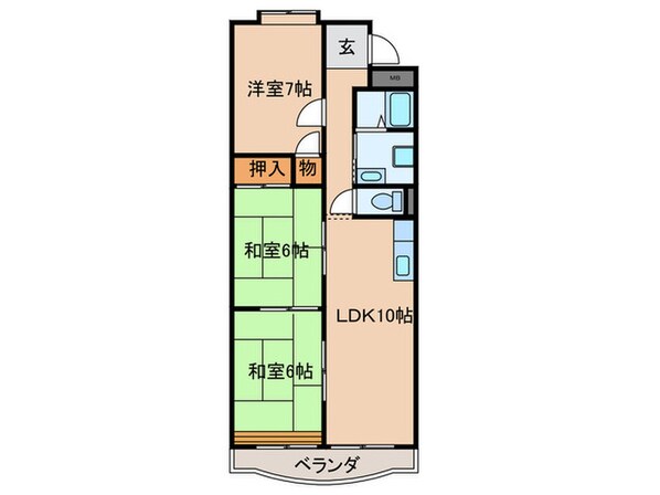 サンハイツ赤城の物件間取画像